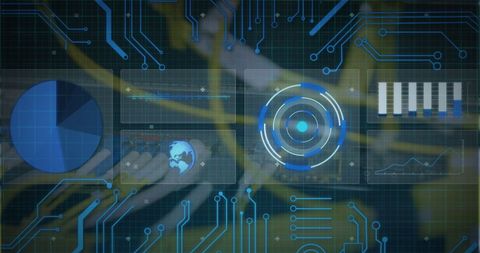 Futuristic Data Analysis with Digital Screen Overlay - Download Free Stock Images Pikwizard.com
