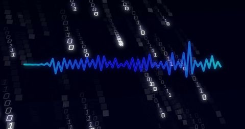 Digital Waveform and Binary Code Visualization on Black Background - Download Free Stock Images Pikwizard.com