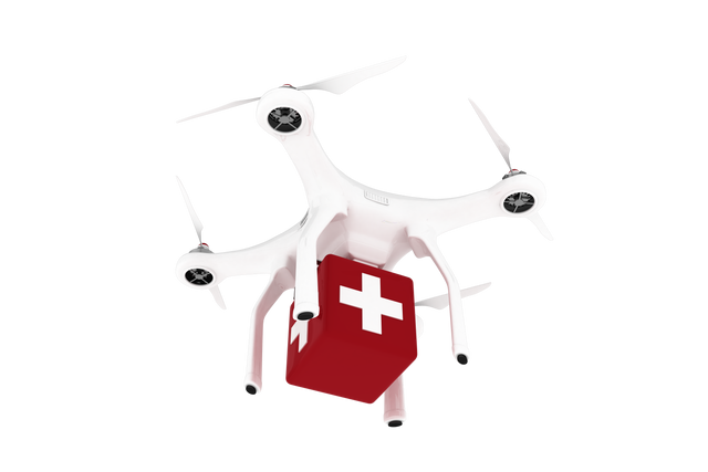 Transparent Medical Drone Flying Low Angle with First Aid Box - Download Free Stock Videos Pikwizard.com