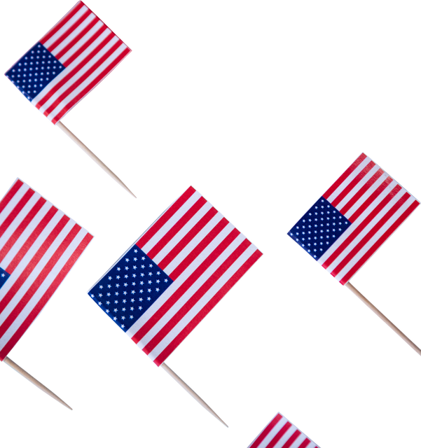 Small USA Flags on Transparent Background Isolated Display - Download Free Stock Videos Pikwizard.com