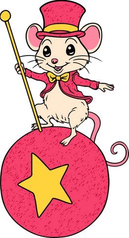 whimsical ringmaster mouse balancing on ball with transparent background - Download Free Stock Videos Pikwizard.com