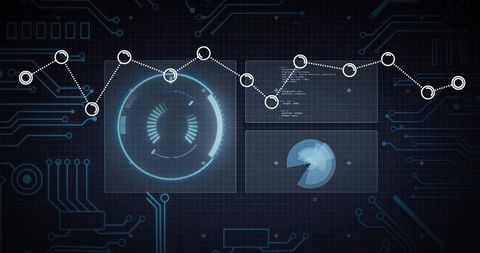 Futuristic Data Analytics Interface on Circuit Grid
