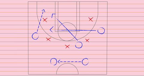 Basketball Strategy Diagram on Ruled Paper Background - Download Free Stock Images Pikwizard.com