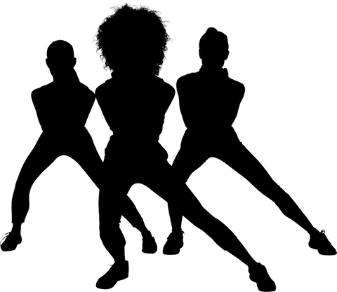 silhouette of three women dancing, professional and hobby on transparent background - Download Free Stock Videos Pikwizard.com