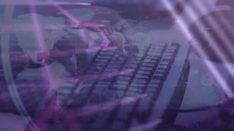 Global Data Network Concept with Keyboard and World Map