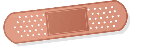 Transparent adhesive bandage with perforations on transparent background