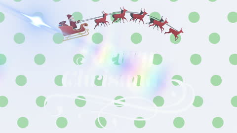 Merry Christmas with Santa Sleigh and Reindeer Animation