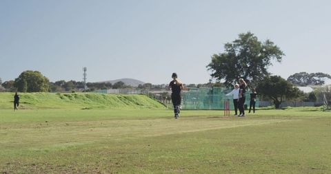 Female Cricketers Engaged in Exciting Outdoor Match - Download Free Stock Images Pikwizard.com