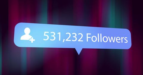 Social Media Growth Notification in Vibrant Colors - Download Free Stock Images Pikwizard.com