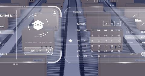 Digital Interface with Cardboard Boxes on Conveyor Belt in Warehouse - Download Free Stock Images Pikwizard.com