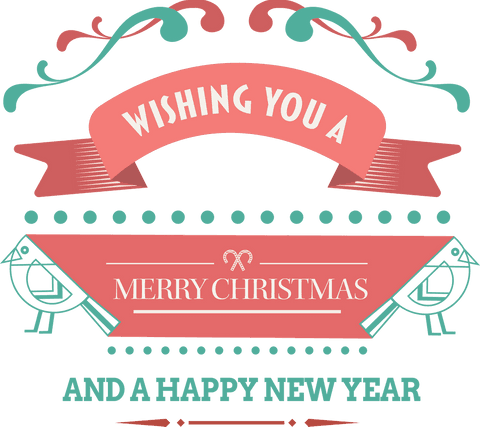 Christmas Greeting on Transparent Background with Festive Design