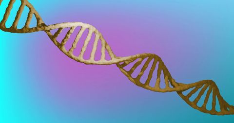 Gold DNA Strand on Vibrant Blue and Purple Gradient Background - Download Free Stock Images Pikwizard.com