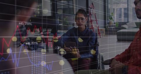 Diverse Work Team Analyzing Business Data and Analytics