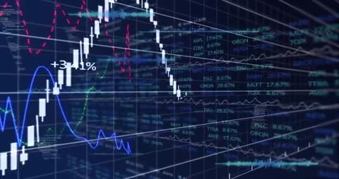 Dynamic Financial Stock Market Growth Chart and Data Analytics