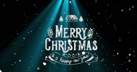 Christmas Greetings with Falling Snow Animation and Decorative Text