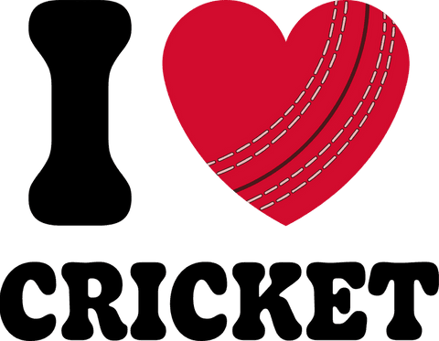 I love cricket logo design on transparent background