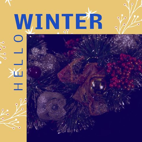 Glistening Winter Wreath Celebrating New Season - Download Free Stock Templates Pikwizard.com