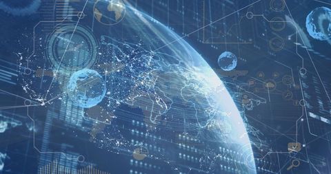 Global Digital Technology with Data and Clock Interface - Download Free Stock Images Pikwizard.com