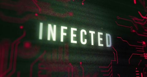 Digital Illustration of System Infection Notice on Circuit Board - Download Free Stock Images Pikwizard.com