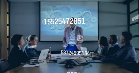 Team Analyzing Data Visualization in Conference Room