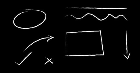 Abstract White Outlined Shapes on Black Background - Download Free Stock Images Pikwizard.com