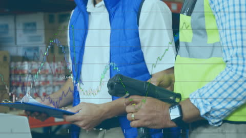 Warehouse Workers Analyzing Inventory Data