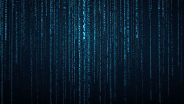 Digital Code Cascade on Dark Matrix Theme Background
