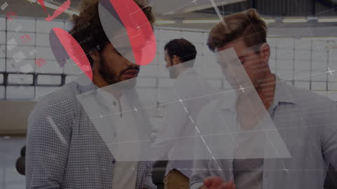 Diverse Professionals Analyzing Financial Global Data in Modern Office