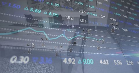 financial data analytics overlay in contemporary office - Download Free Stock Images Pikwizard.com