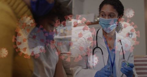 Female Doctor Preparing COVID-19 Vaccination for Patient