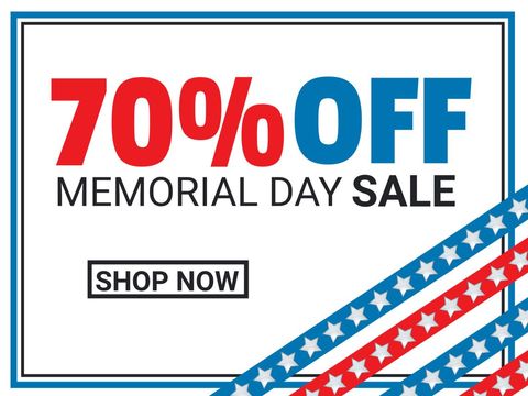 Patriotic Memorial Day Sale Banner with 70% Off Offer - Download Free Stock Templates Pikwizard.com
