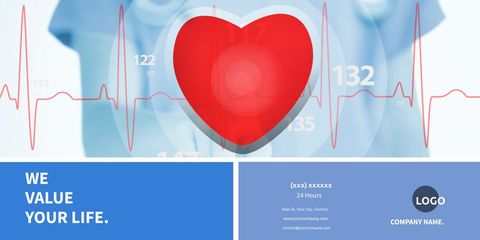 heart health promotion with vibrant ecg heartbeat graphic - Download Free Stock Templates Pikwizard.com
