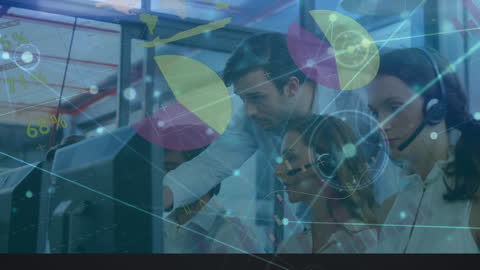 Team Analyzing Complex Data in Modern Office Environment