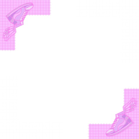 transparent design with winged sneakers and pink squares - Download Free Stock Videos Pikwizard.com