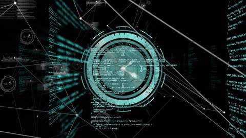 Futuristic Data Interface with Digital Binary Code
