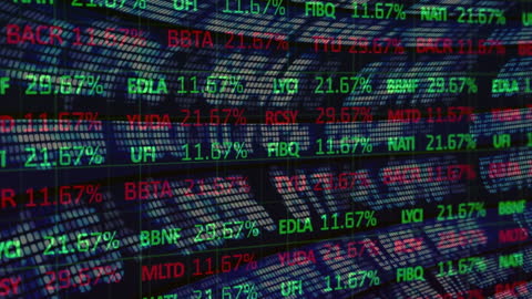 Dynamic Digital Financial Data Display on Screen