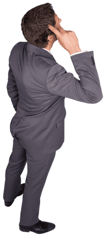 Caucasian Businessman Pondering Gesture Transparent PNG