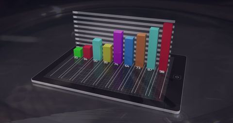 3D Bar Graph Emerging from Digital Tablet Illustrates Data Analysis Trend - Download Free Stock Images Pikwizard.com