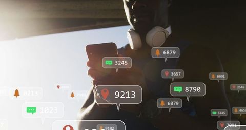 Digital Fitness Data and Connectivity Visual Overlay