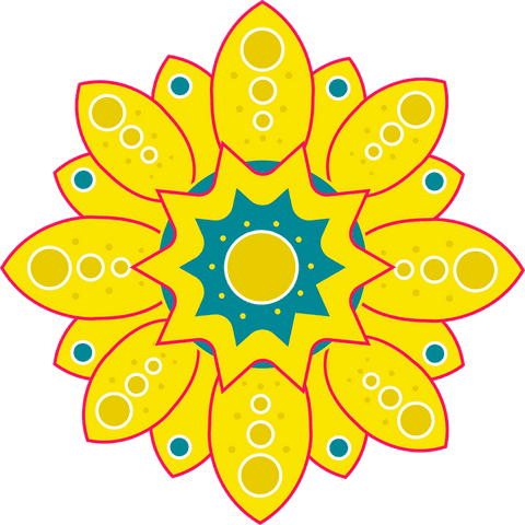 vibrant geometric floral pattern on transparent background - Download Free Stock Videos Pikwizard.com