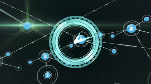 Digital Animation of Network Clock with Data Connections