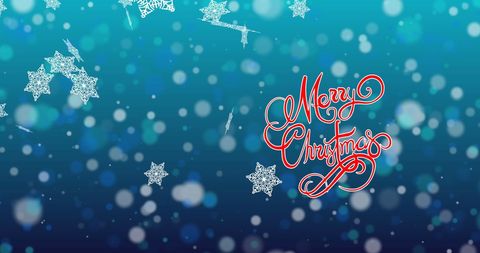 stylish merry christmas greeting with falling snowflakes - Download Free Stock Images Pikwizard.com
