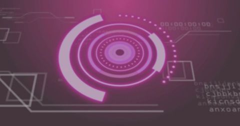 Abstract Futuristic HUD Interface with Binary Elements