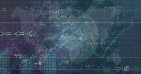 Digital Interface Overlay with Global Financial Data Display - Download Free Stock Images Pikwizard.com