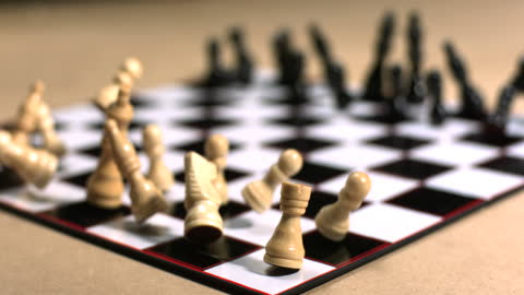 Vibrant Chess Pieces and Board in Motion