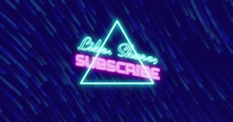 Neon Like Share Subscribe Banner with Futuristic Light Trails - Download Free Stock Images Pikwizard.com