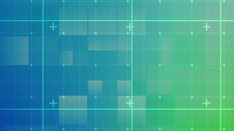 Abstract Digital Grid with Data Processing Marks in Blue and Green