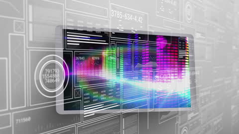 Digital Data Processing Display on Smartphone Overlay