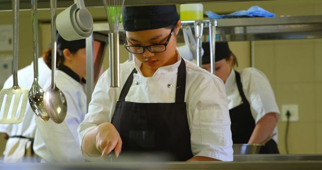 Professional Chefs Preparing Gourmet Dishes in Commercial Kitchen - Download Free Stock Images Pikwizard.com