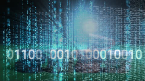 Binary Code on Casino Chips Showcasing Data & Gambling